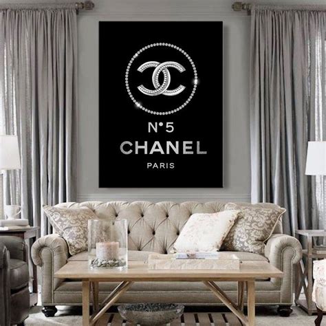 chanel black canvas print bag|Chanel Wall Art .